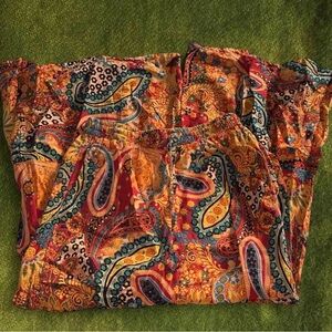paisley wide leg pants
